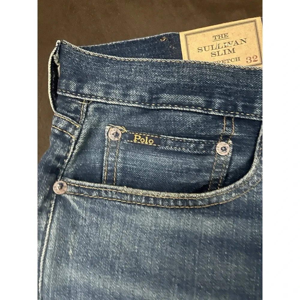 Polo Ralph Lauren Sullivan Slim Jeans Mens 33X32 Blue Stretch Denim